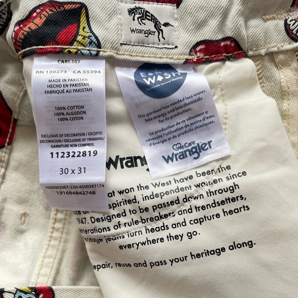 WRANGLER READ MY LIPS Novelty Jeans BARREL 652 Ultra High Rise NWT - Picture 9 of 16